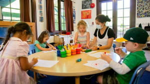 Children with teacher